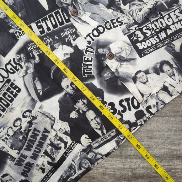 Max Boxxer 3 Stooges Button Down Short Sleeve Shirt Size XL - Picture 4 of 5